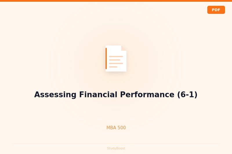 Assessing Financial Performance (6-1)