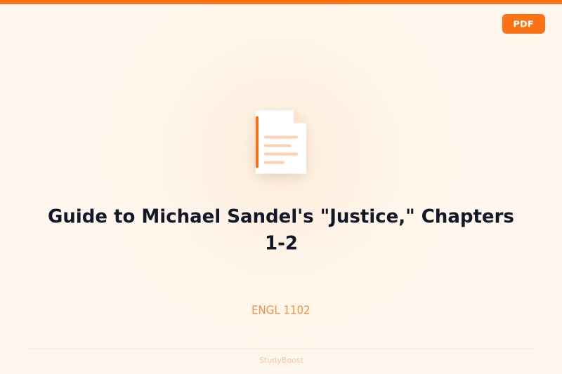 Guide to Michael Sandel's "Justice," Chapters 1-2