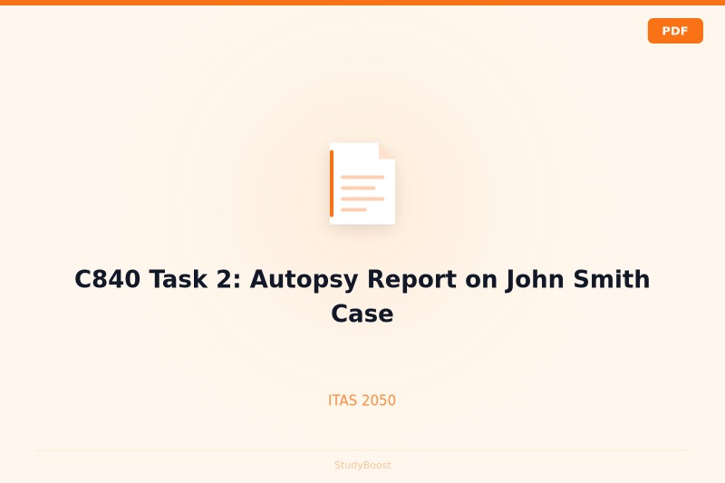 C840 Task 2: Autopsy Report on John Smith Case