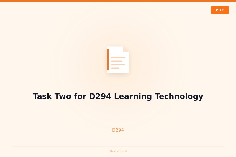 Task Two for D294 Learning Technology