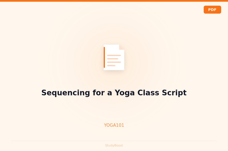 Sequencing for a Yoga Class Script