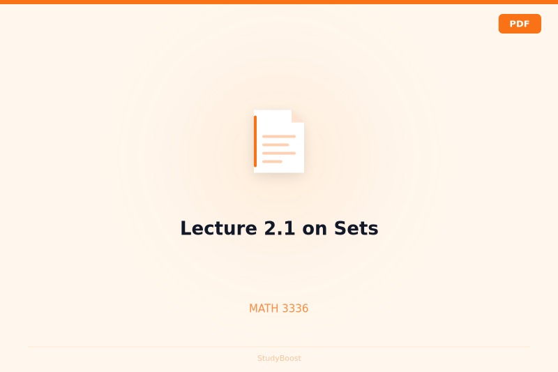 Lecture 2.1 on Sets