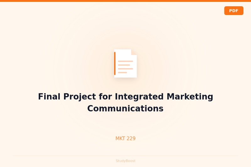 Final Project for Integrated Marketing Communications