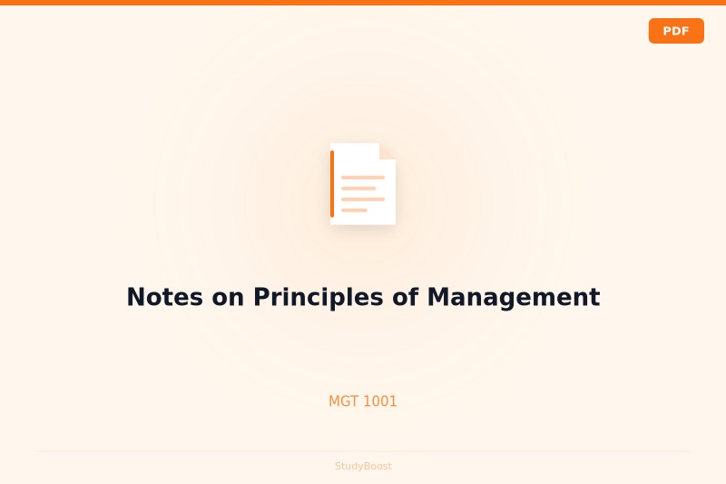 Notes on Principles of Management
