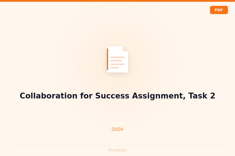 Collaboration for Success Assignment, Task 2