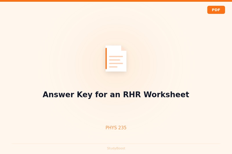 Answer Key for an RHR Worksheet