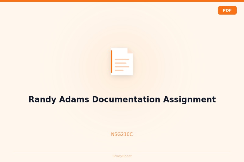 Randy Adams Documentation Assignment