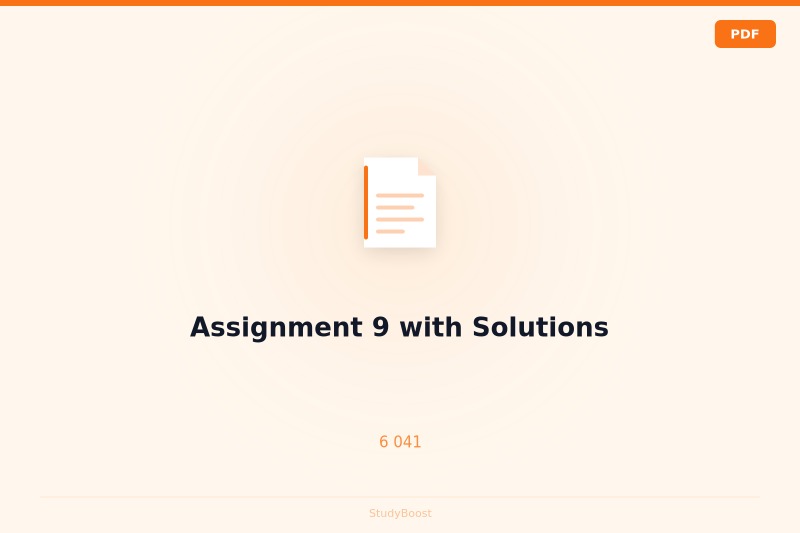 Assignment 9 with Solutions