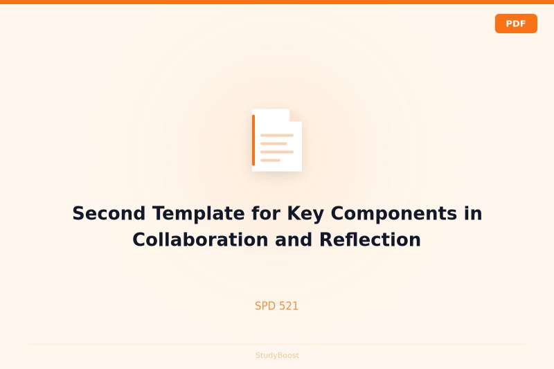 Second Template for Key Components in Collaboration and Reflection