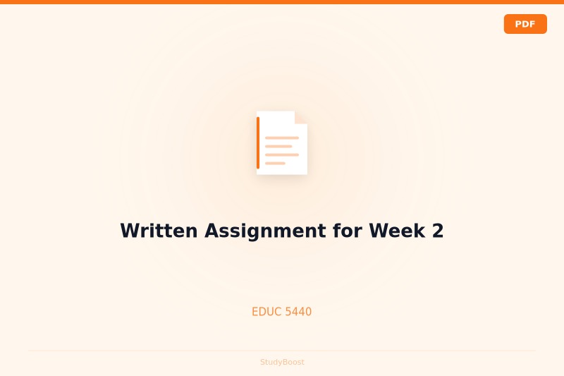 Written Assignment for Week 2