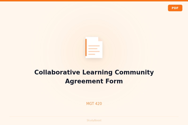 Collaborative Learning Community Agreement Form