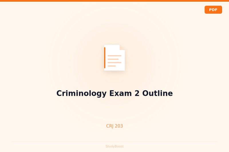 Criminology Exam 2 Outline