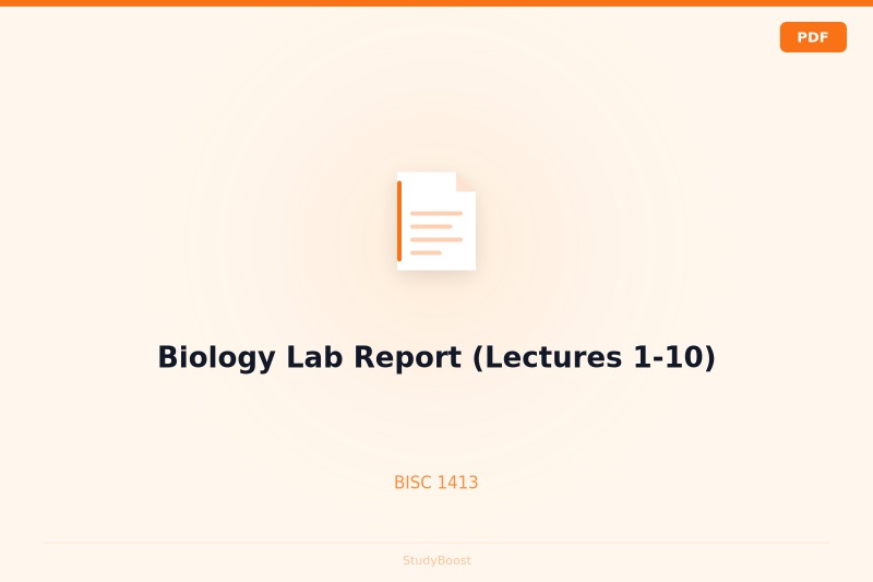 Biology Lab Report (Lectures 1-10)