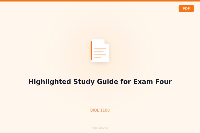 Highlighted Study Guide for Exam Four
