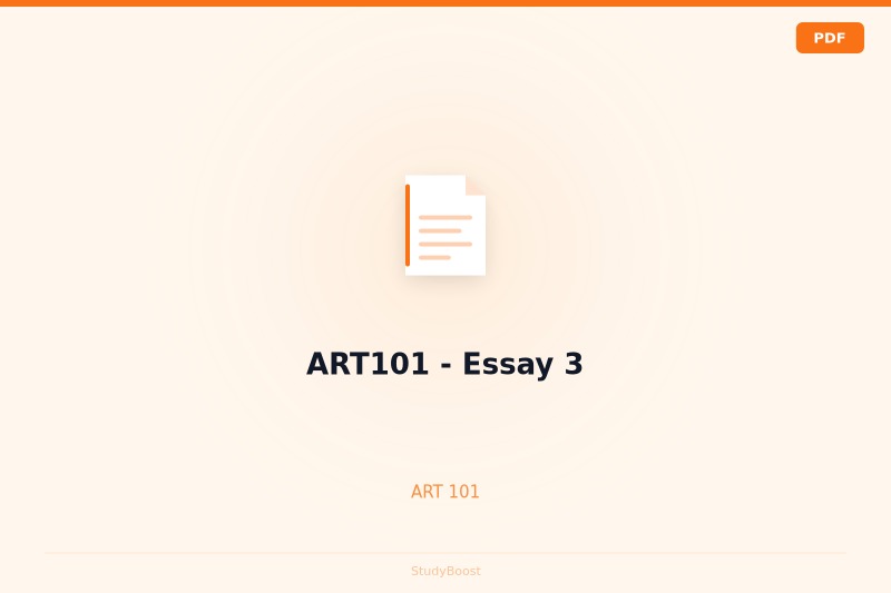 ART101 - Essay 3