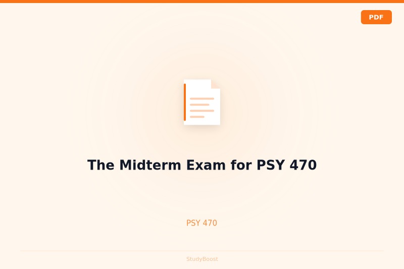 The Midterm Exam for PSY 470