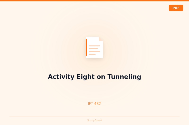 Activity Eight on Tunneling