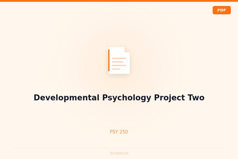Developmental Psychology Project Two