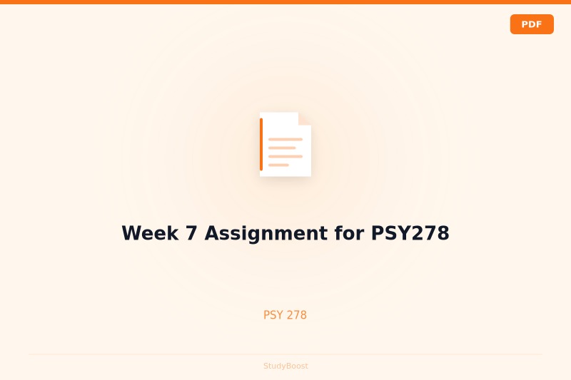 Week 7 Assignment for PSY278