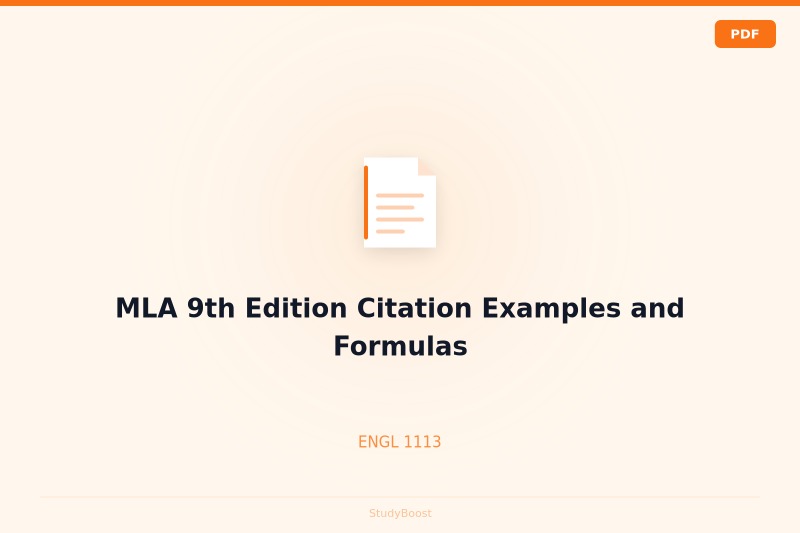 MLA 9th Edition Citation Examples and Formulas