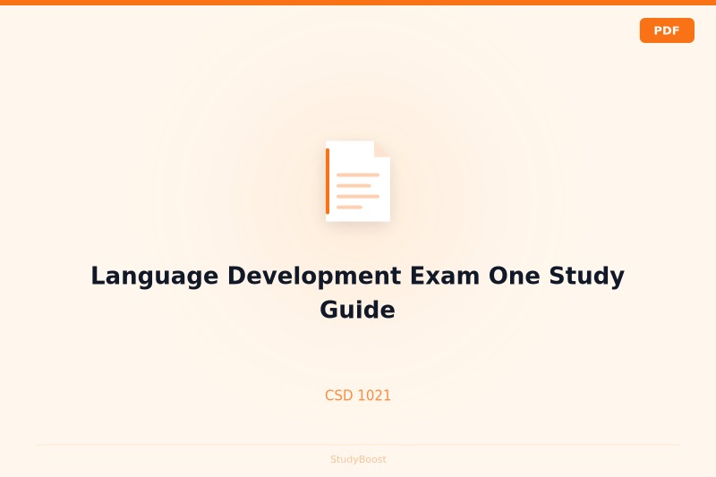 Language Development Exam One Study Guide