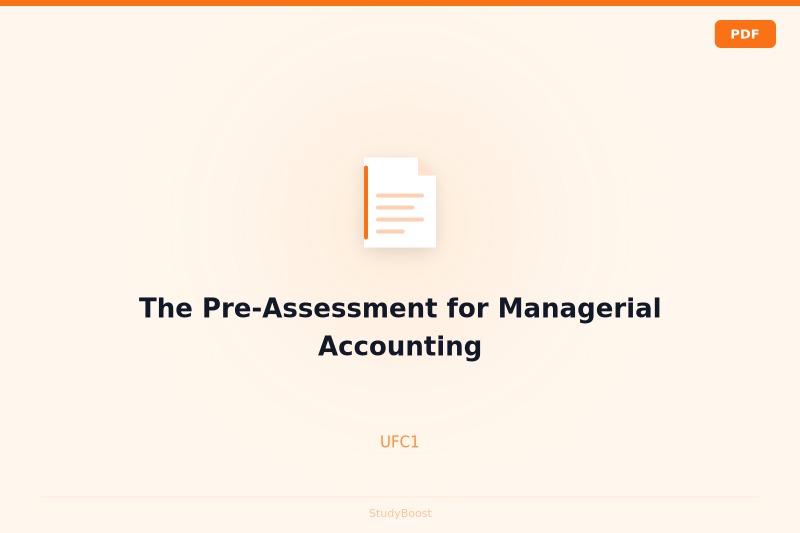 The Pre-Assessment for Managerial Accounting