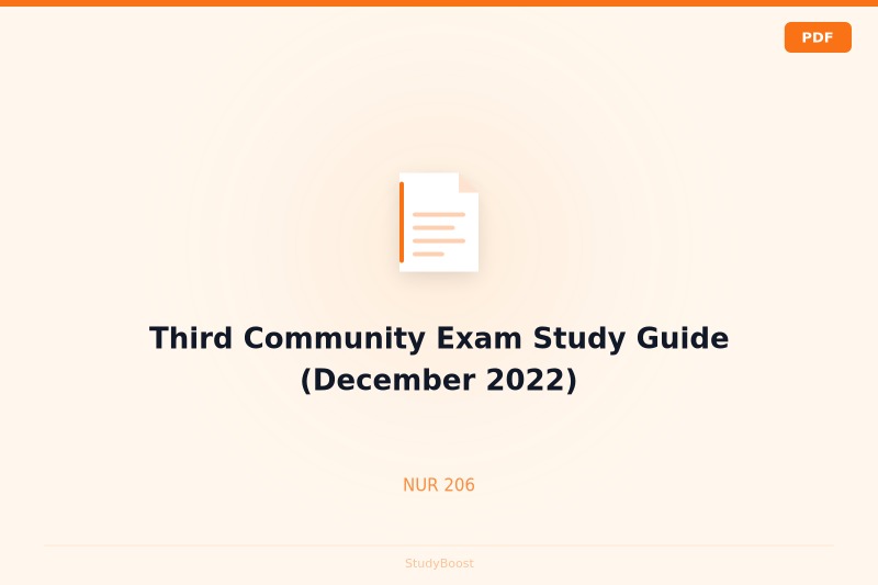 Third Community Exam Study Guide (December 2022)