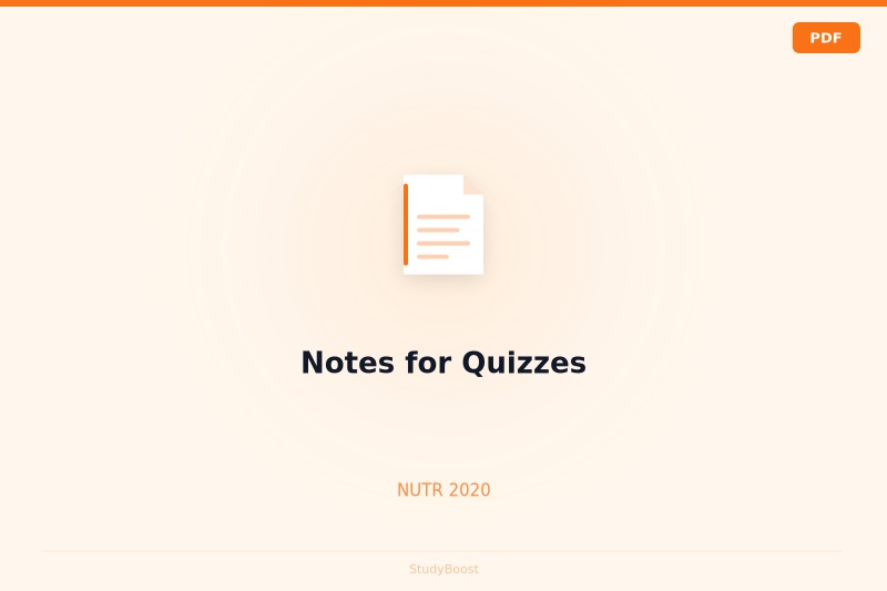 Notes for Quizzes