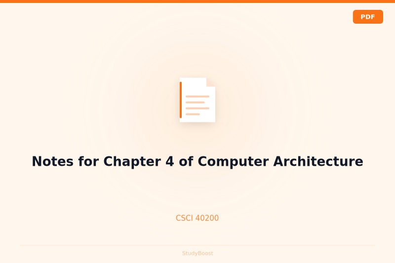 Notes for Chapter 4 of Computer Architecture