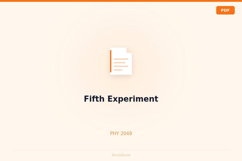 Fifth Experiment