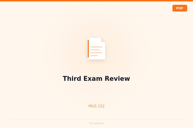 Third Exam Review