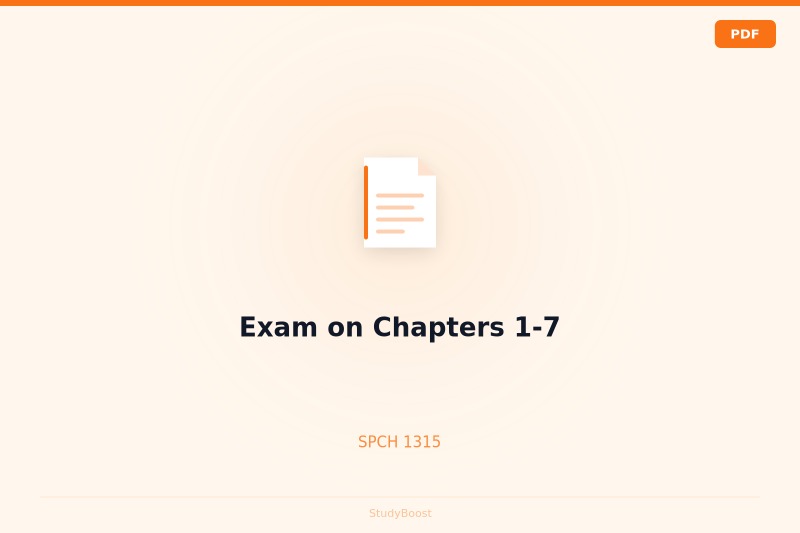 Exam on Chapters 1-7