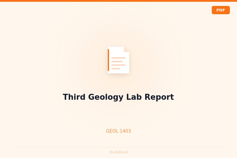 Third Geology Lab Report