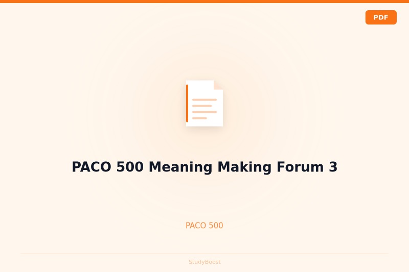 PACO 500 Meaning Making Forum 3