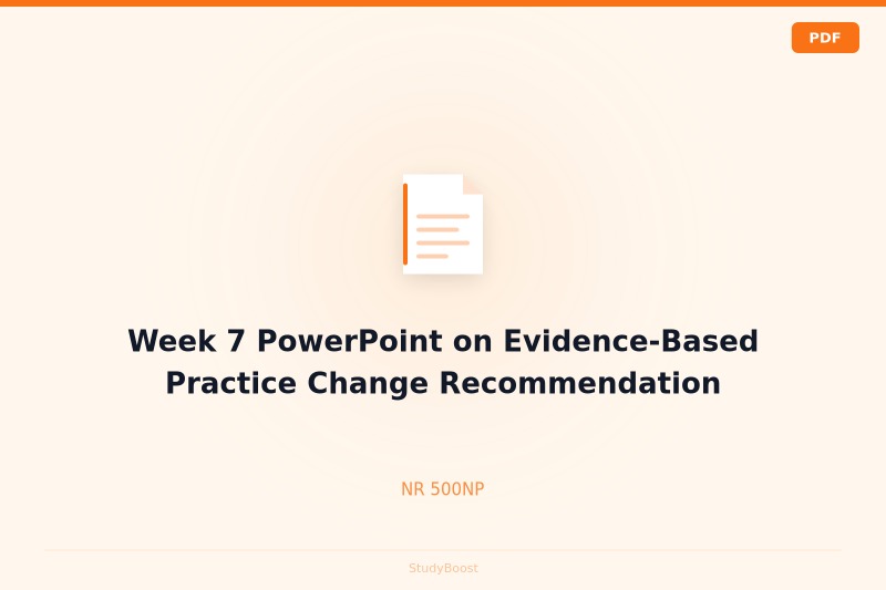 Week 7 PowerPoint on Evidence-Based Practice Change Recommendation