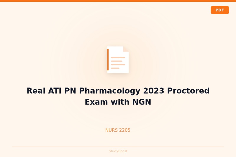 Real ATI PN Pharmacology 2023 Proctored Exam with NGN
