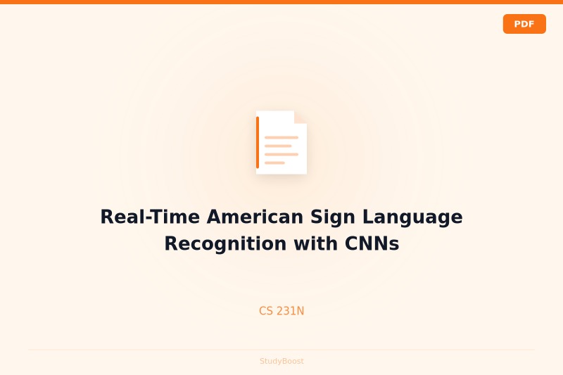 Real-Time American Sign Language Recognition with CNNs