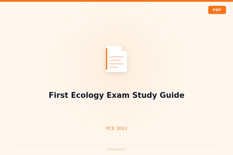 First Ecology Exam Study Guide