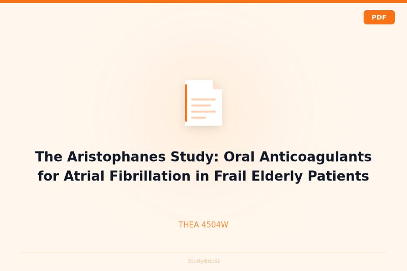 The Aristophanes Study: Oral Anticoagulants for Atrial Fibrillation in Frail Elderly Patients