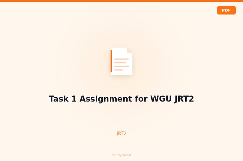 Task 1 Assignment for WGU JRT2