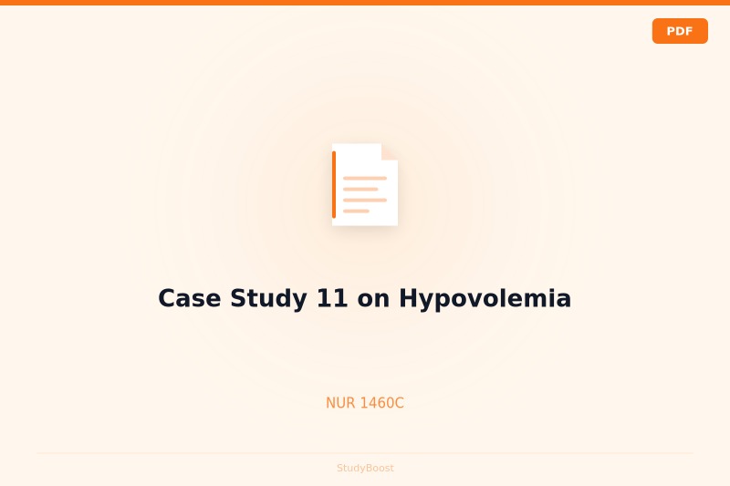 Case Study 11 on Hypovolemia