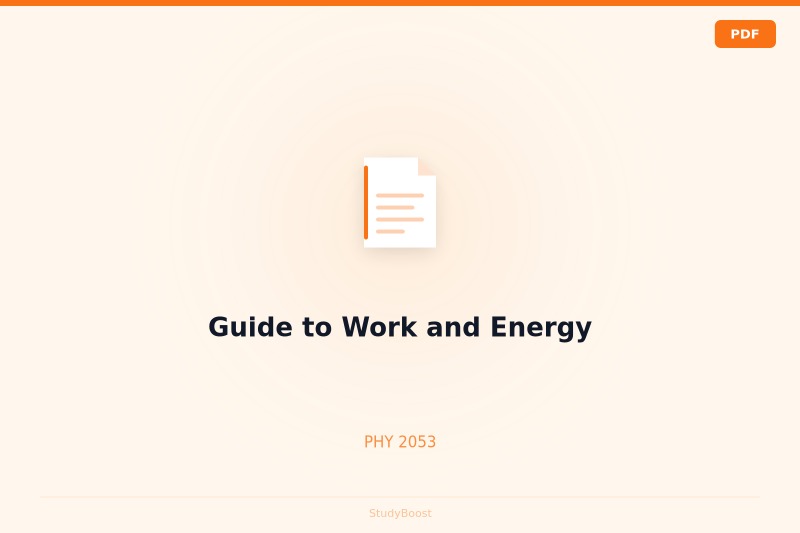 Guide to Work and Energy