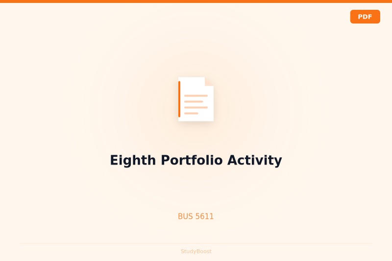 Eighth Portfolio Activity