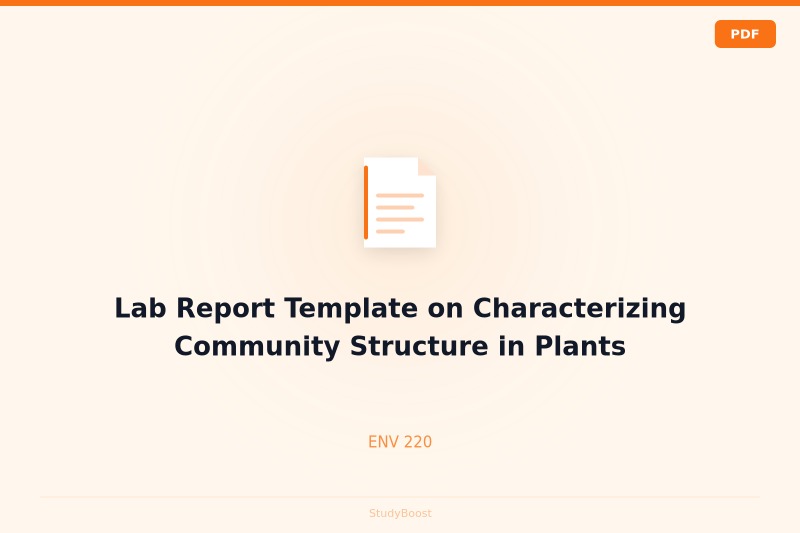 Lab Report Template on Characterizing Community Structure in Plants