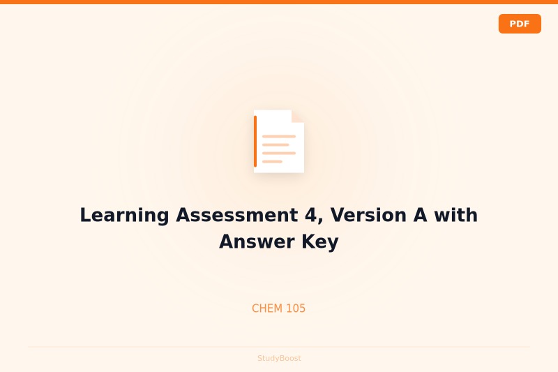 Learning Assessment 4, Version A with Answer Key