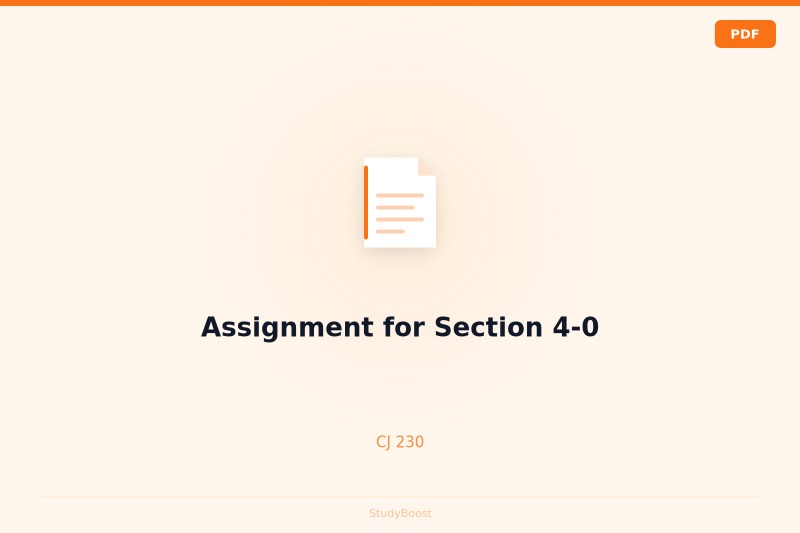 Assignment for Section 4-0
