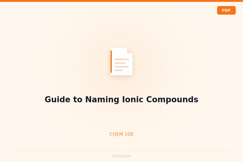 Guide to Naming Ionic Compounds