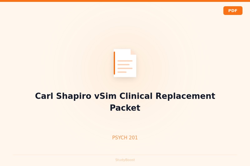 Carl Shapiro vSim Clinical Replacement Packet
