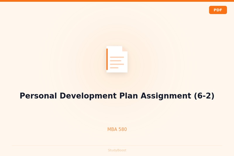 Personal Development Plan Assignment (6-2)