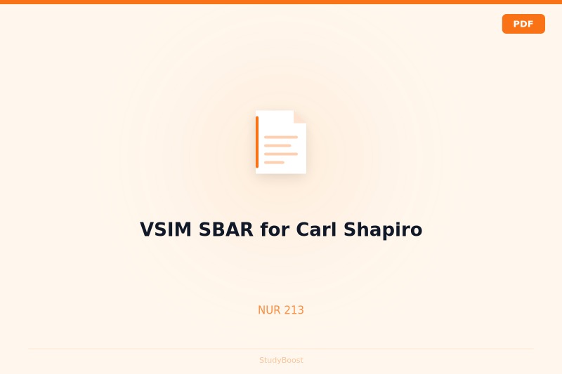 VSIM SBAR for Carl Shapiro
